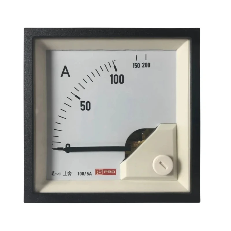 RS PRO Analogue Panel Ammeter 100 A AC, Moving Iron Element, 68 mm x 68 mm, 1% Accuracy 186-2444