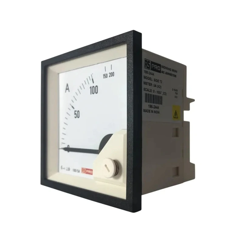 RS PRO Analogue Panel Ammeter 100 A AC, Moving Iron Element, 68 mm x 68 mm, 1% Accuracy 186-2444
