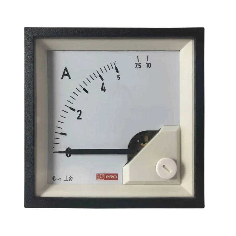 RS PRO Analogue Panel Ammeter 10 A AC, 68 mm x 68 mm, 1 % Meter Accuracy Moving Iron 186-2442