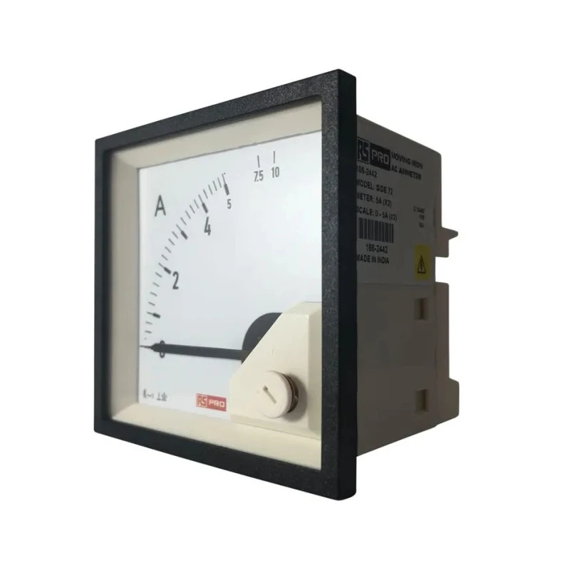 RS PRO Analogue Panel Ammeter 10 A AC, 68 mm x 68 mm, 1 % Meter Accuracy Moving Iron 186-2442
