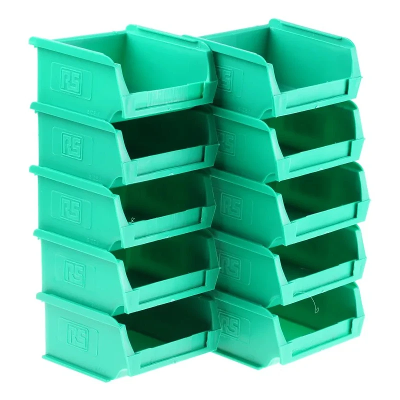 RS PRO Polypropylene Storage Bin 90 mm x 100 mm x 50 mm Green 484-3980