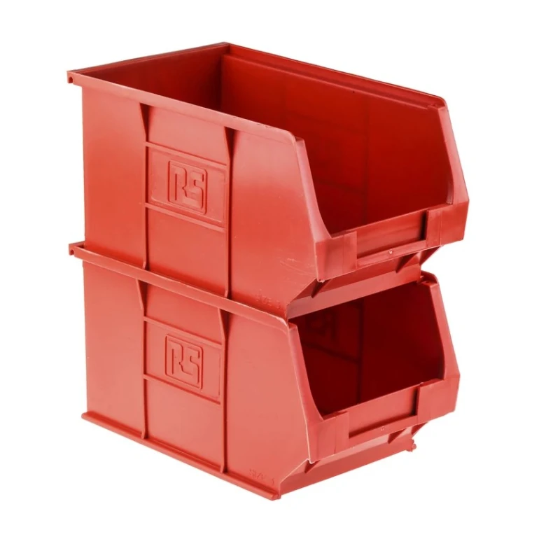 RS PRO Polypropylene Storage Bin 240 mm x 150 mm x 130 mm Red 484-4034