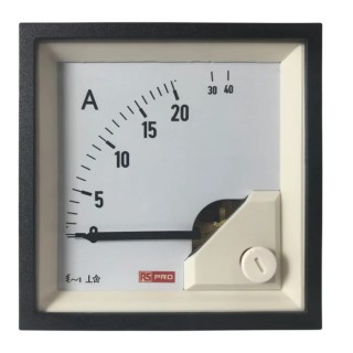 RS PRO Analogue Panel Ammeter 40 A AC, 68 mm x 68 mm, 1% Accuracy Moving Iron 186-2450