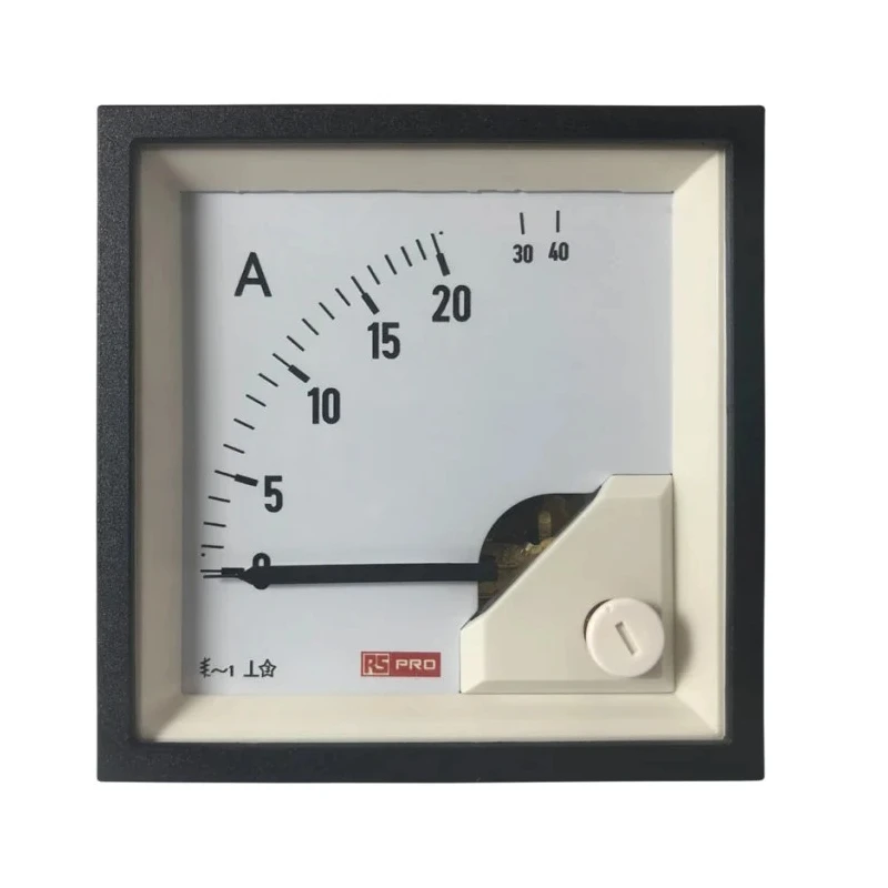 RS PRO Analogue Panel Ammeter 40 A AC, 68 mm x 68 mm, 1% Accuracy Moving Iron 186-2450