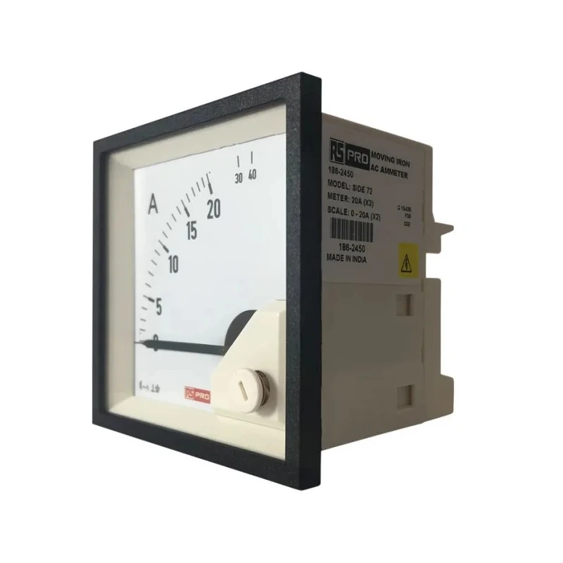 RS PRO Analogue Panel Ammeter 40 A AC, 68 mm x 68 mm, 1% Accuracy Moving Iron 186-2450