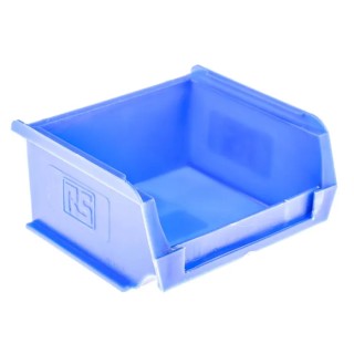 RS PRO Polypropylene Storage Bin 90 mm x 100 mm x 50 mm Blue 484-3996