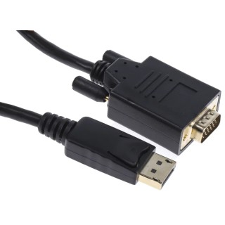 RS PRO Male DisplayPort to Male VGA Polyvinyl Chloride DisplayPort Cable 2 m 186-3038