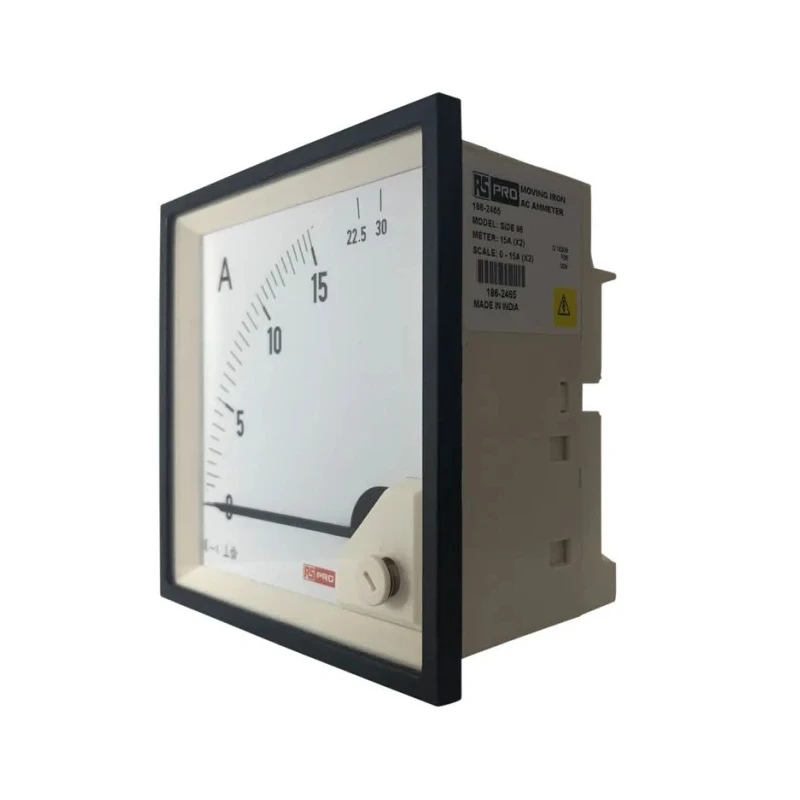 RS PRO Analogue Panel Ammeter 30 A AC, 92 mm x 92 mm, 1% Moving Iron RS186-2465 186-2465