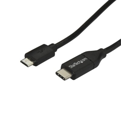StarTech.com USB 2.0 Male USB Type C to Male Micro USB Type B Cable, Black, 2 m USB2CUB2M
