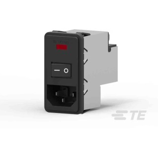 TE Connectivity IEC Power Line Filter Snap-in Mount, 115V AC / 230V AC, 10A, Faston Termination PS0SXSSXB