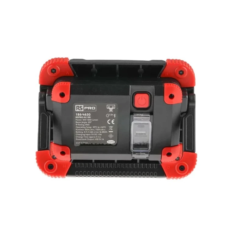 RS PRO Rechargeable LED Industrial Site Work Light, 1200 lm, USB Plug, 3.7V, IP65 186-4630