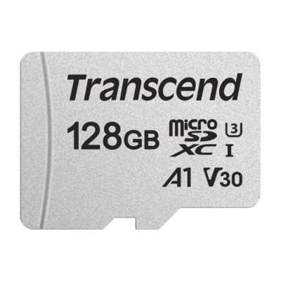 Transcend 128 GB MicroSD Memory Card, Class 10, TLC NAND, UHS Speed Class 3 (U3), V30, A1 Performance, TS128GUSD300S