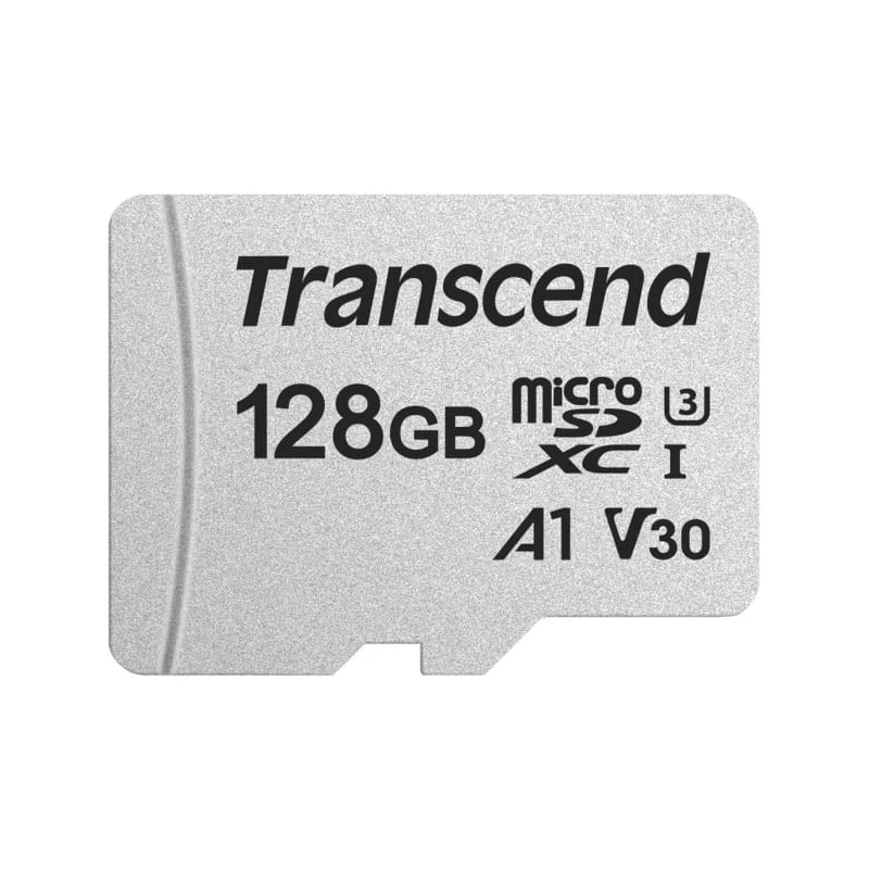 Transcend 128 GB MicroSD Memory Card, Class 10, TLC NAND, UHS Speed Class 3 (U3), V30, A1 Performance, TS128GUSD300S