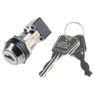 Lorlin Key Switch DPDT 4A 2-Way Flat Key Zinc Alloy Housing Silver Cadmium Oxide Contacts MSL8605B