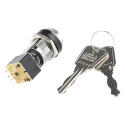 Lorlin Key Switch DPDT 4A 2-Way Flat Key Zinc Alloy Housing Silver Cadmium Oxide Contacts MSL8605B