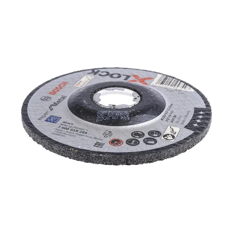 Bosch X Lock Aluminium Oxide Abrasive Disc 125 mm Diameter x 6 mm Thickness, Grit 10, Pack of 10 2608619259