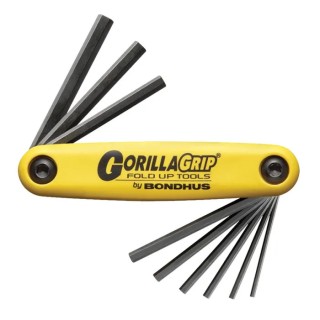 Bondhus 9 Piece Folding Imperial Hex Key Set, Hex Size 0.05 to 5/32 in HF9S