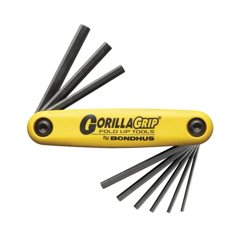 Bondhus 9 Piece Folding Imperial Hex Key Set, Hex Size 0.05 to 5/32 in HF9S