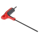 Facom T Metric Hex Key, Hex Size 3 mm, Long and Short Arm, Carbon Silicon Steel, Phosphate Coated, Polished Finish 84TZA.3