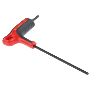 Facom T Metric Hex Key, Hex Size 3 mm, Long and Short Arm, Carbon Silicon Steel, Phosphate Coated, Polished Finish 84TZA.3