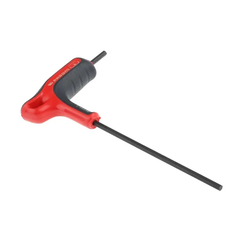 Facom T Metric Hex Key, Hex Size 3 mm, Long and Short Arm, Carbon Silicon Steel, Phosphate Coated, Polished Finish 84TZA.3