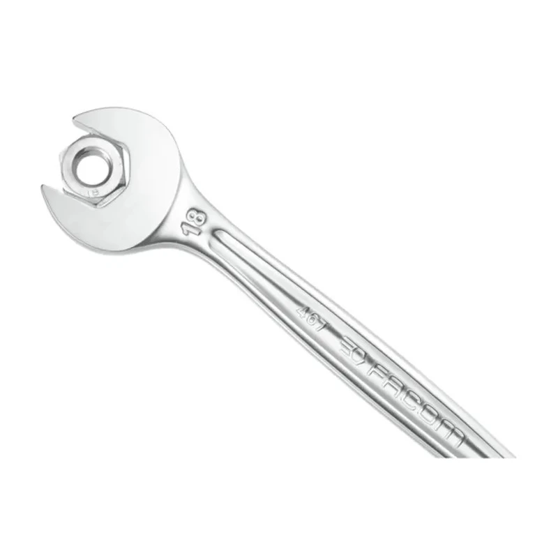 Facom Combination Ratchet Spanner Satin Chrome 7 mm Size, 140 mm Overall Length 467B.7