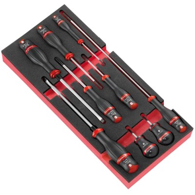 Facom Slotted Standard Screwdriver Set, 9-Piece MODM.AT4
