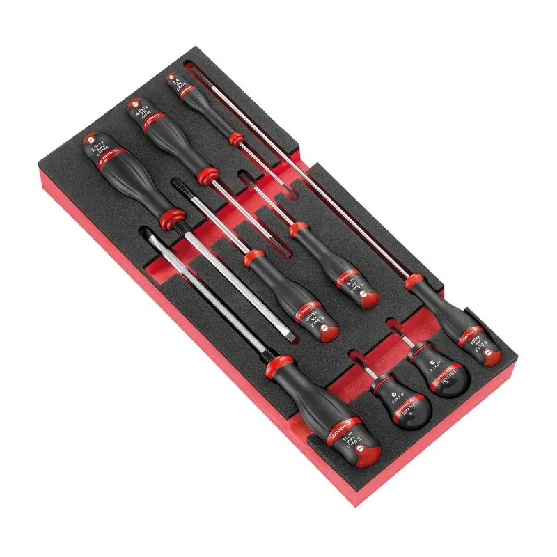 Facom Slotted Standard Screwdriver Set, 9-Piece MODM.AT4