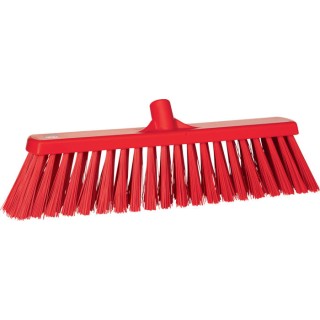 Vikan Red Push Broom with Polyethylene Terephthalate Bristles for Outdoor and Indoor Wet Surface 90mm Width 109mm 29204