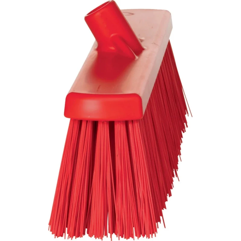 Vikan Red Push Broom with Polyethylene Terephthalate Bristles for Outdoor and Indoor Wet Surface 90mm Width 109mm 29204