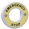 Schneider Electric Illuminated Marked Legend Ring for Emergency Stop Mushroom Head Push-Button ZBY9W2M330