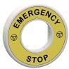 Schneider Electric Illuminated Marked Legend Ring for Emergency Stop Mushroom Head Push Button ZBY9W3B330
