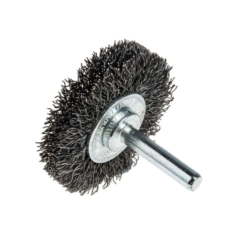 RS PRO Stainless Steel Crimped Abrasive Brush 50 mm Diameter, Spindle Fixing, Max Speed 4500 rpm 189-0079