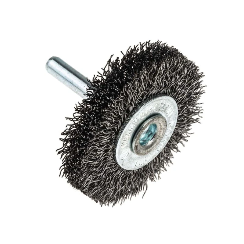 RS PRO Stainless Steel Crimped Abrasive Brush 50 mm Diameter, Spindle Fixing, Max Speed 4500 rpm 189-0079