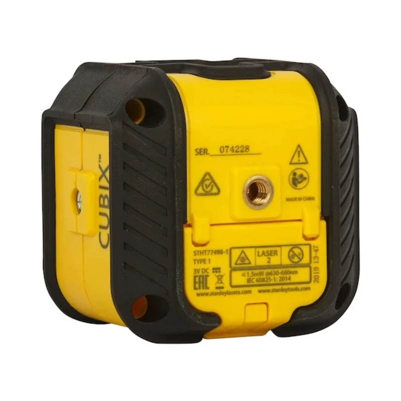 Stanley Cubix Laser Colour Red Laser Level, 2 Lasers, ±0.6 mm/m Accuracy, Self-Levelling, 12 m Range CUBIX