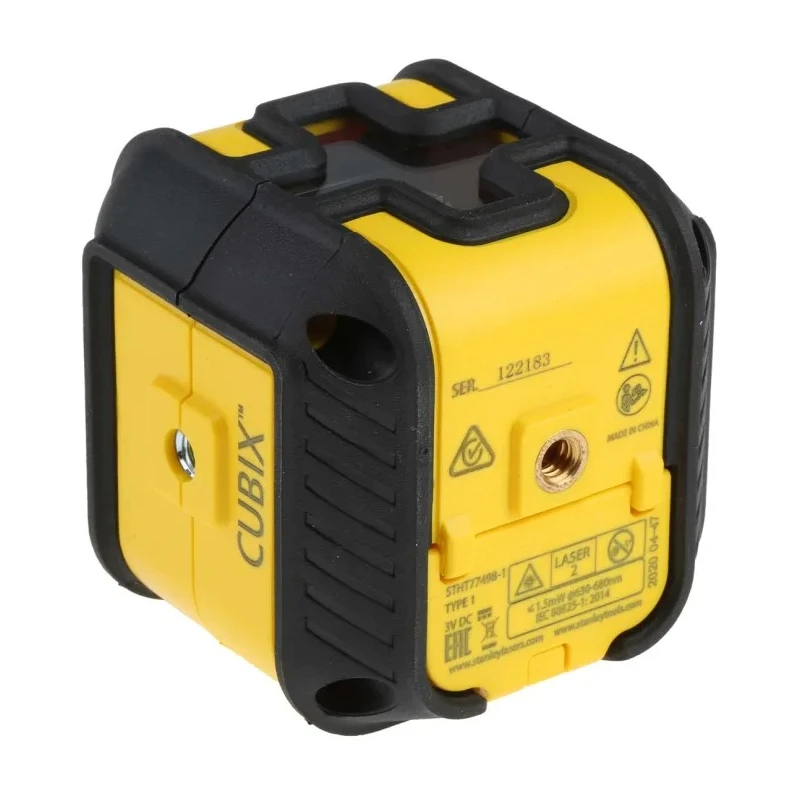 Stanley Cubix Laser Colour Red Laser Level, 2 Lasers, ±0.6 mm/m Accuracy, Self-Levelling, 12 m Range CUBIX