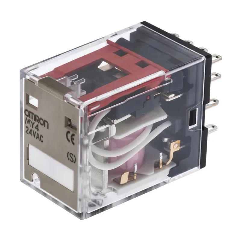Omron DIN Rail Power Relay 24V AC Coil 5A Switching Current 4PDT MY4 24VAC (S)