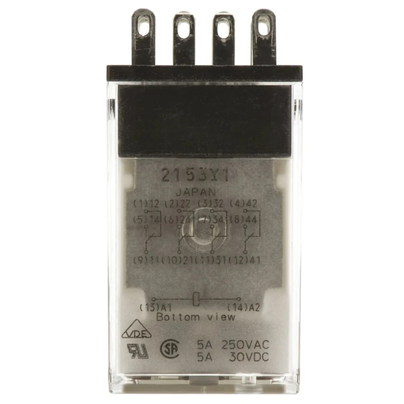 Omron DIN Rail Power Relay 24V AC Coil 5A Switching Current 4PDT MY4 24VAC (S)