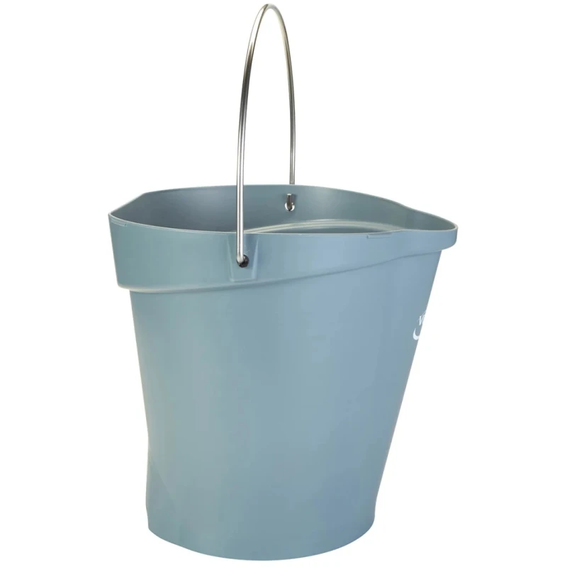 Vikan 12L Plastic Grey Bucket with Handle, FDA Compliant, Drip-Free Spout, 325x330x330 mm 568688