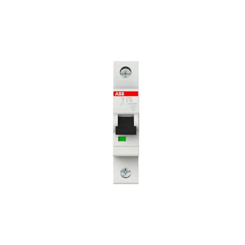 ABB System Pro M Compact Miniature Circuit Breaker, 1-Pole, 10A, Type C, 253V AC, 72V DC, 6kA 2CDS251001R0104 - S201C10