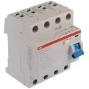 ABB Residual Current Circuit Breaker 25A, 4-Pole, 30mA Trip Sensitivity, Type A, 0.03 A 2CSF204101R1250 - F204A-25/0.03