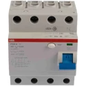 ABB Residual Current Circuit Breaker 25A, 4-Pole, 30mA Trip Sensitivity, Type A, 0.03 A 2CSF204101R1250 - F204A-25/0.03