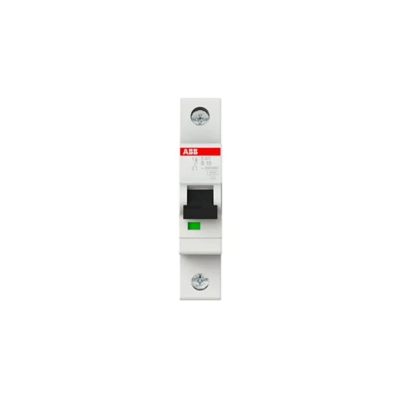 ABB System Pro M Compact Miniature Circuit Breaker, 1-Pole, 10A, Type B, 253V AC, 72V DC, 6kA 2CDS251001R0105 - S201B10