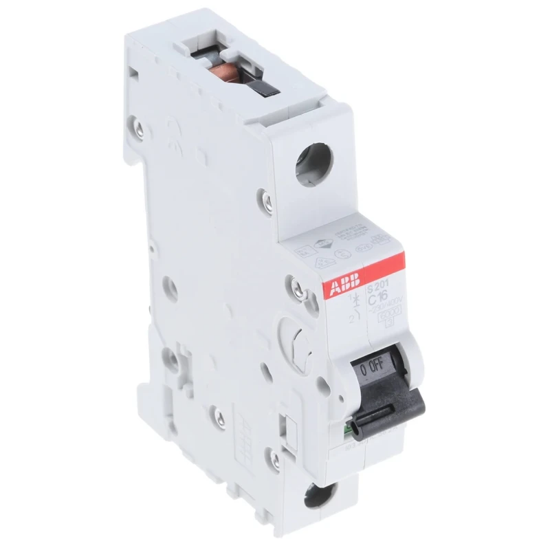 ABB System Pro M Compact Miniature Circuit Breaker, 1-Pole, 16A, Type C, 253V AC, 72V DC, 6kA 2CDS251001R0164 - S201C16