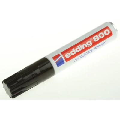 Edding Black Permanent Marker Pen with Chisel Tip 4mm Line Width 800-001