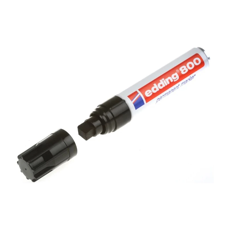 Edding Black Permanent Marker Pen with Chisel Tip 4mm Line Width 800-001
