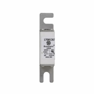 Eaton German Standard Fuse 100A 690V AC aR Fast Acting Offset Tag Bussman Series NH000