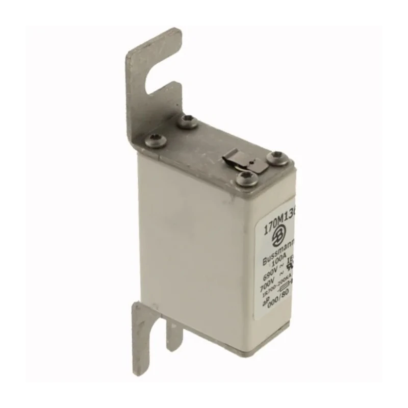 Eaton German Standard Fuse 100A 690V AC aR Fast Acting Offset Tag Bussman Series NH000 