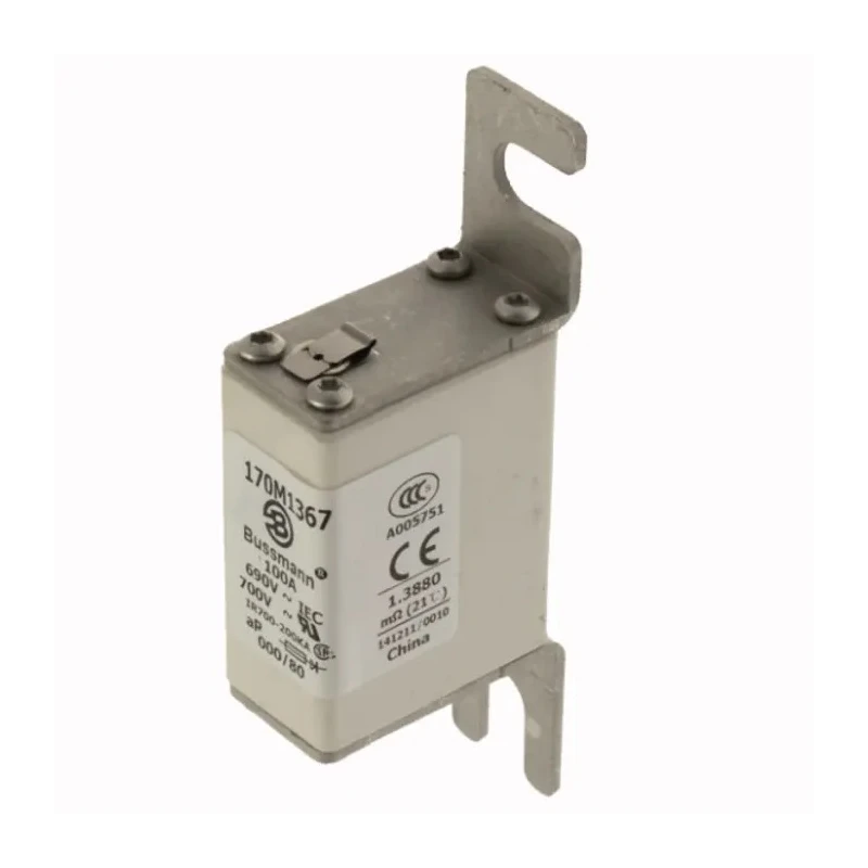 Eaton German Standard Fuse 100A 690V AC aR Fast Acting Offset Tag Bussman Series NH000 