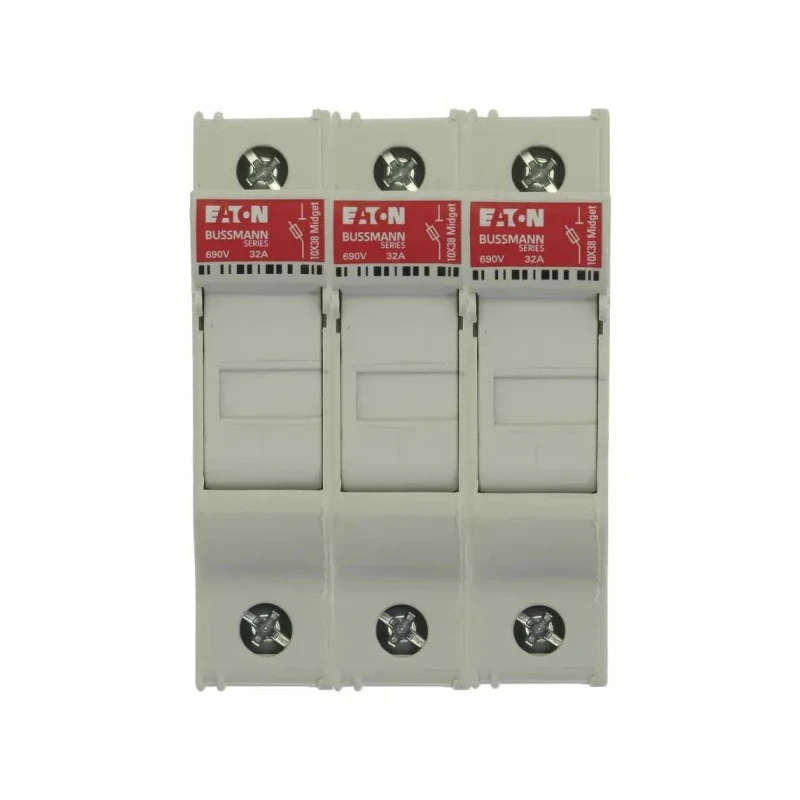 Eaton Rail Mount Fuse Holder 32A Current, 690V AC, 3P-Pole, Polyethylene Terephthalate Case CHM3DU